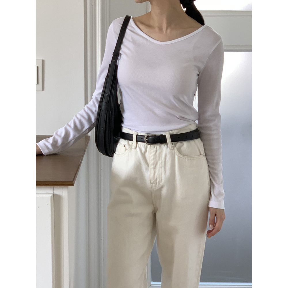 VENUSY｜正韓🇰🇷 - 修身百搭✓ 韓國女裝｜V領長袖T恤 韓國T恤-細節圖6