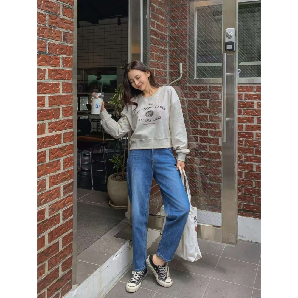 VENUSY｜正韓🇰🇷 - 𝟫𝟪%棉 舒適長腿✓ 韓國女裝｜微彈力直筒窄管牛仔褲 韓國牛仔褲-細節圖2