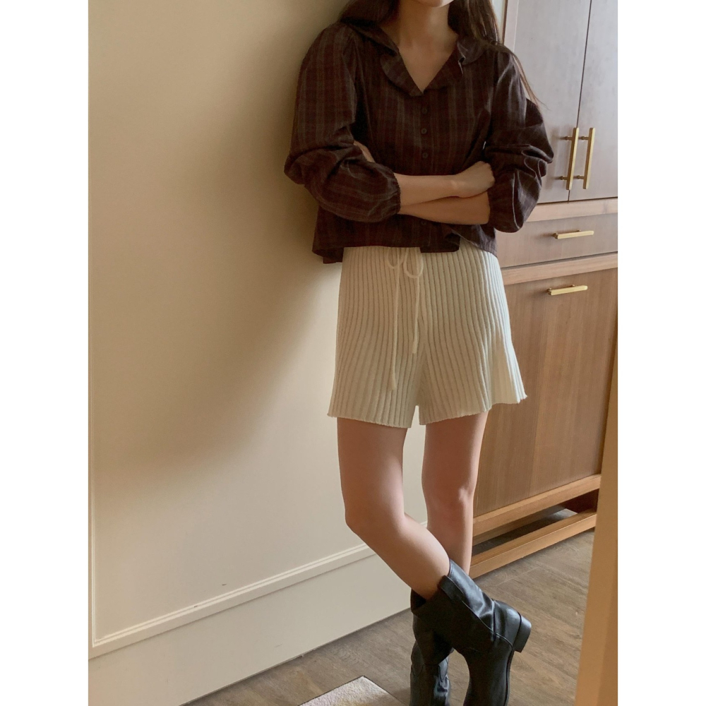 【純棉親膚】格紋襯衫 韓國襯衫．ᴠɴ｜正韓🇰🇷 - 韓國女裝｜復古荷葉領長袖襯衫 韓國襯衫-細節圖10