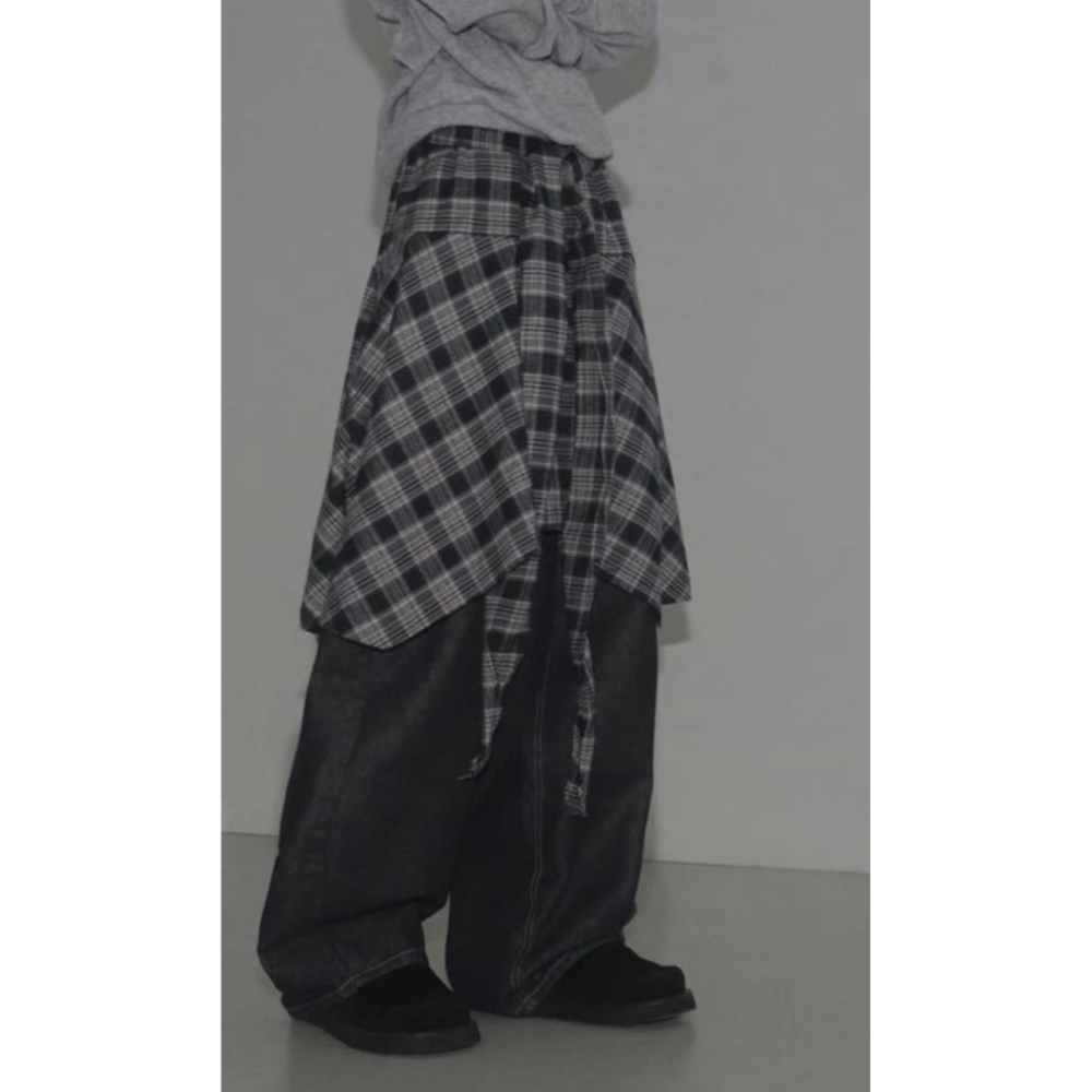 VENUSY｜正韓🇰🇷 - 韓國女裝｜不對稱蝴蝶結格子短裙-細節圖4