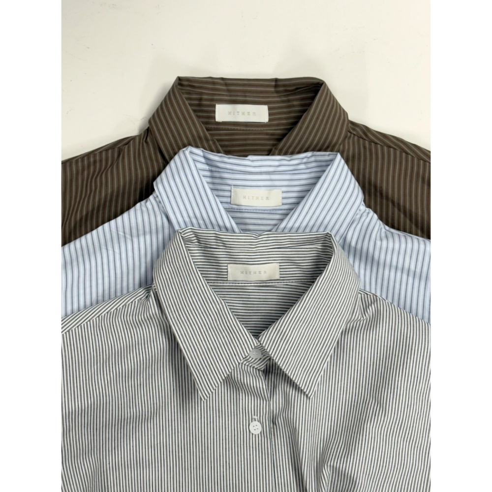 VENUSY｜正韓🇰🇷 - 韓國女裝｜棉質線條長袖襯衫 韓國襯衫-細節圖11