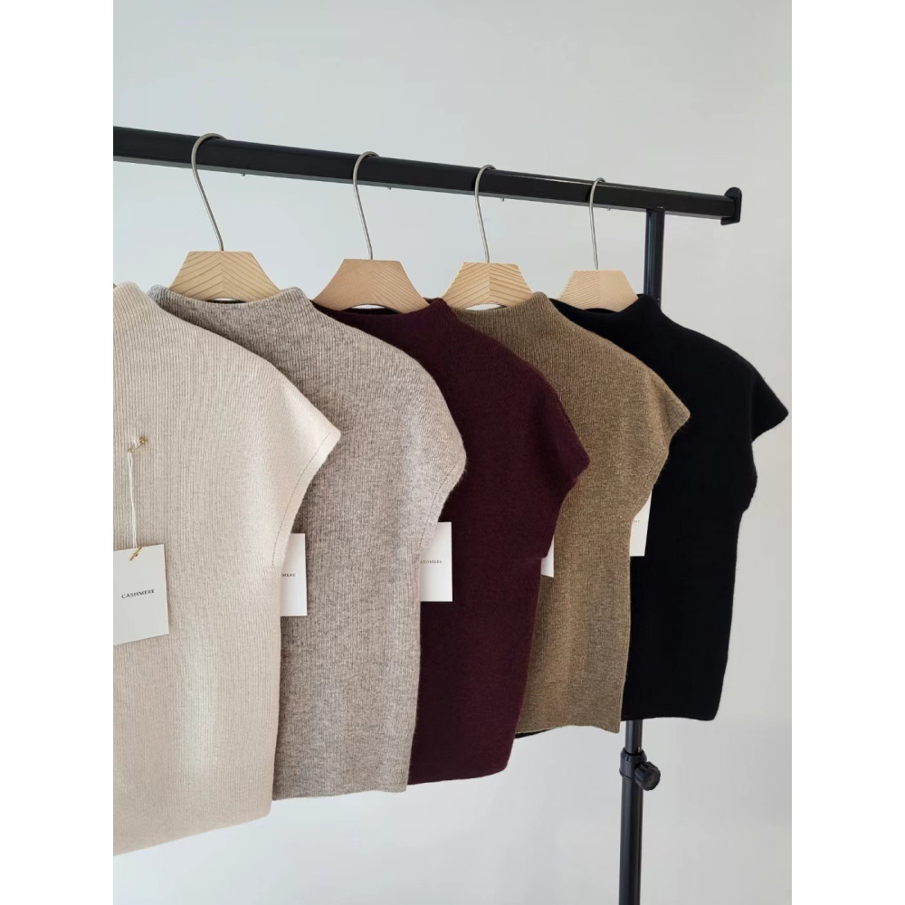 VENUSY｜正韓🇰🇷 - 質感羊毛✓ 韓國女裝｜喀什米爾羊毛半中高領針織上衣-細節圖7