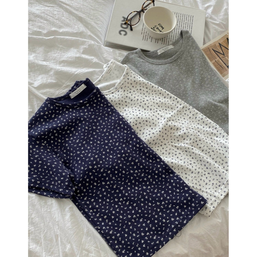 VENUSY｜正韓🇰🇷 - 不易皺親膚☀ 韓國女裝｜棉質混紡小花T恤 韓國T恤-細節圖11