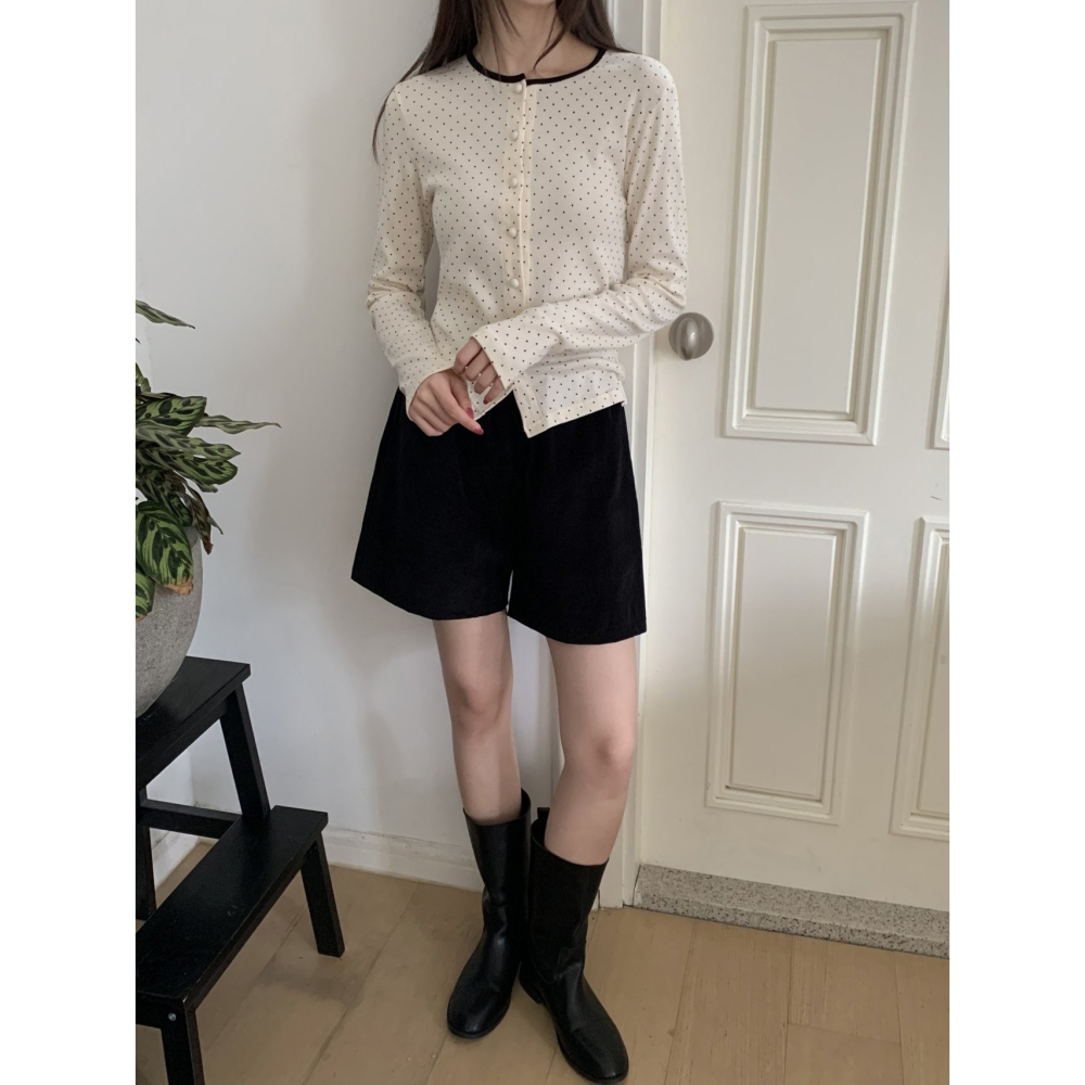 【純棉親膚】𝟱 色 秋日顯瘦女神褲．ᴠɴ｜正韓🇰🇷 - 韓國女裝｜純棉燈芯絨短褲-細節圖4