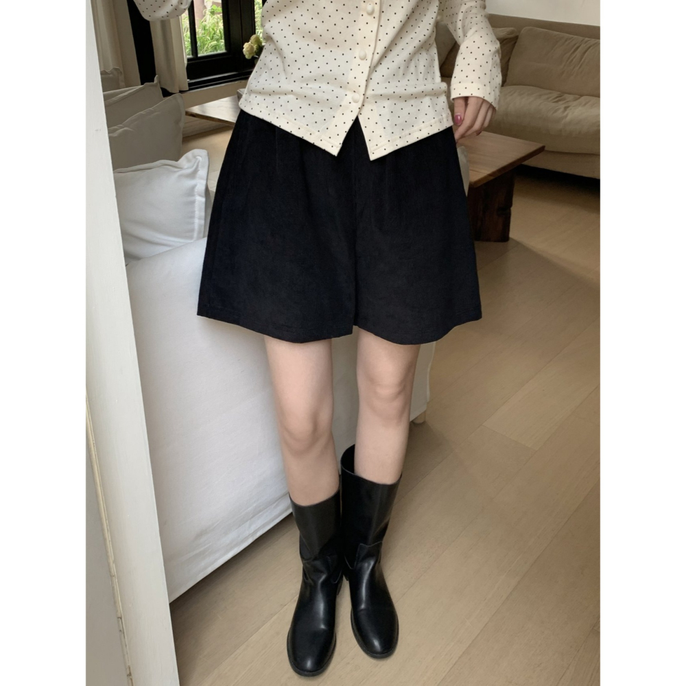 【純棉親膚】𝟱 色 秋日顯瘦女神褲．ᴠɴ｜正韓🇰🇷 - 韓國女裝｜純棉燈芯絨短褲-細節圖5