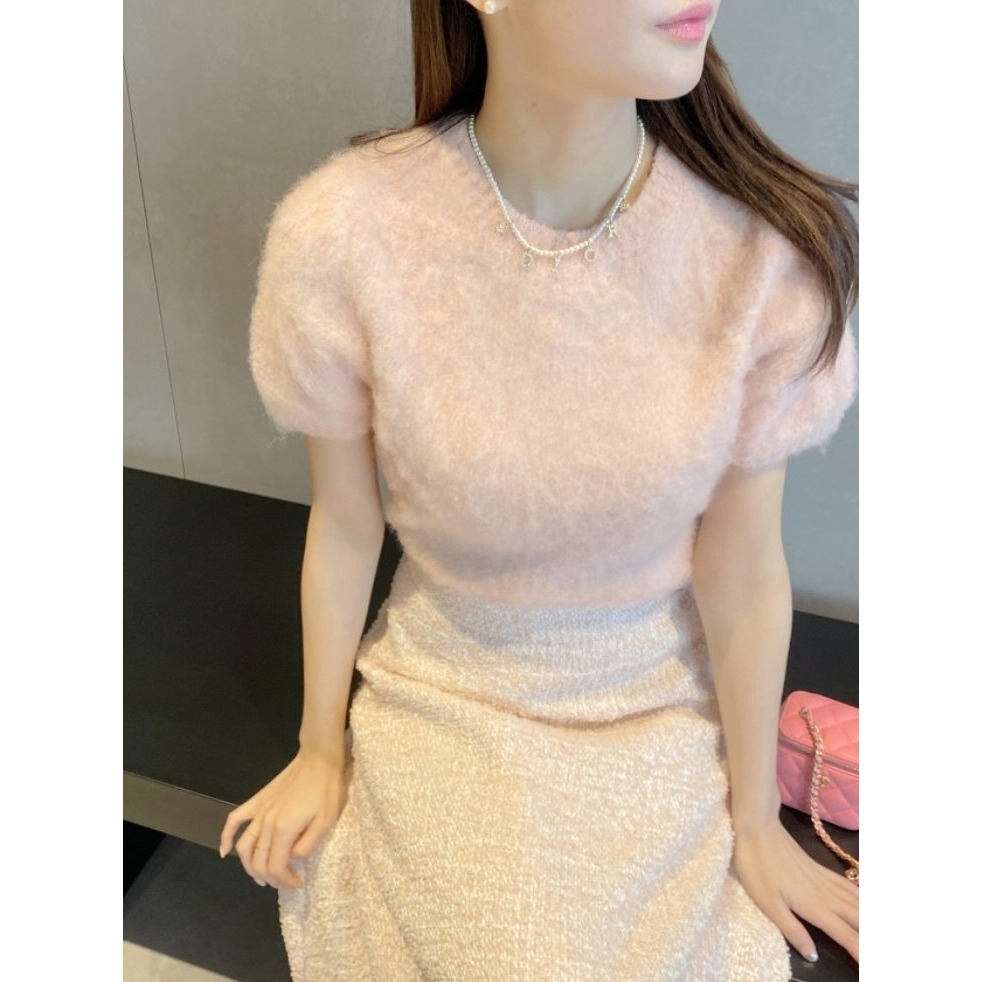 VENUSY｜正韓🇰🇷 - 羊毛暖暖☃ 韓國女裝｜羊毛泰迪短袖針織衫-細節圖9