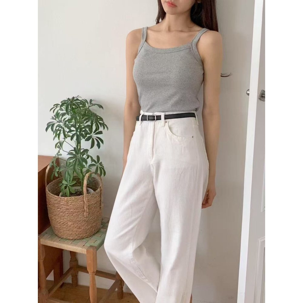 【遮副乳極佳】𝟫𝟧%棉無袖背心．ᴠɴ｜正韓🇰🇷 -  透氣舒適☀ 韓國女裝｜羅紋無袖背心-細節圖5