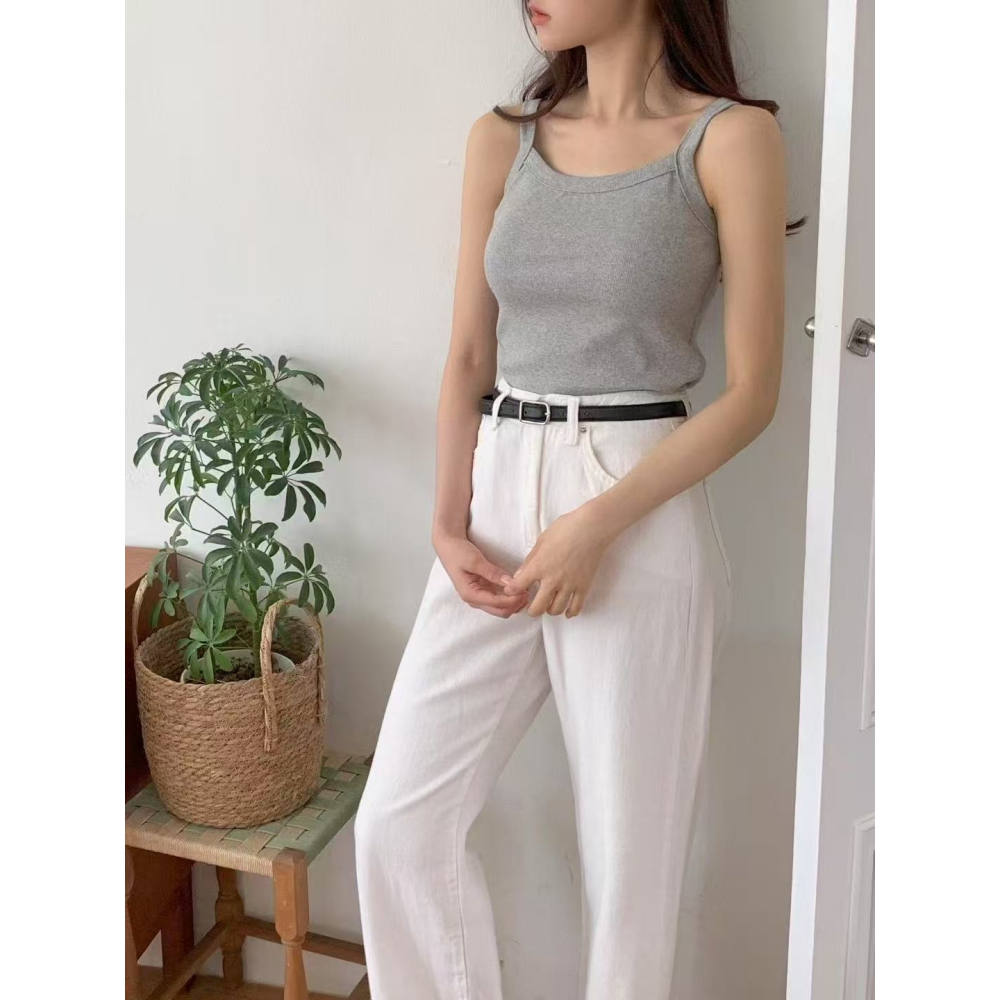 【遮副乳極佳】𝟫𝟧%棉無袖背心．ᴠɴ｜正韓🇰🇷 -  透氣舒適☀ 韓國女裝｜羅紋無袖背心-細節圖6