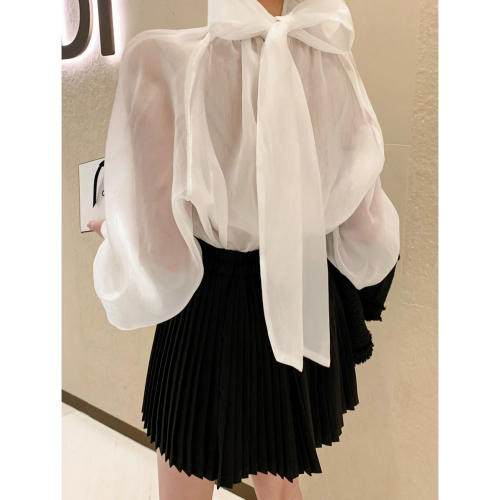 VENUSY｜正韓🇰🇷 - 韓國女裝｜歐根紗緞帶上衣 婚禮 派對 禮服-細節圖3