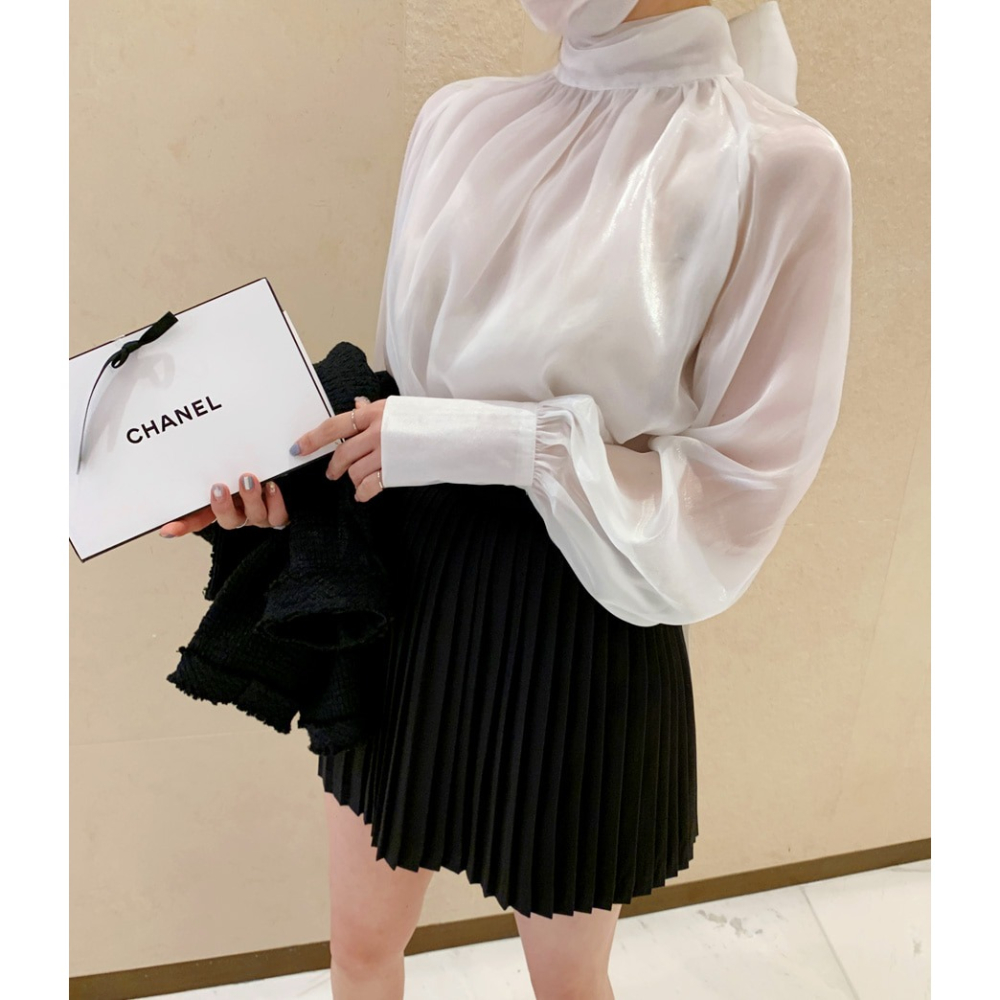 VENUSY｜正韓🇰🇷 - 韓國女裝｜歐根紗緞帶上衣 婚禮 派對 禮服-細節圖4