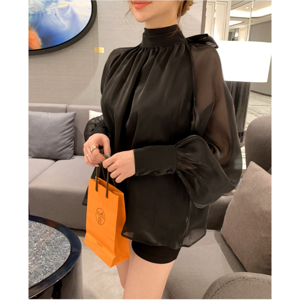 VENUSY｜正韓🇰🇷 - 韓國女裝｜歐根紗緞帶上衣 婚禮 派對 禮服-細節圖9