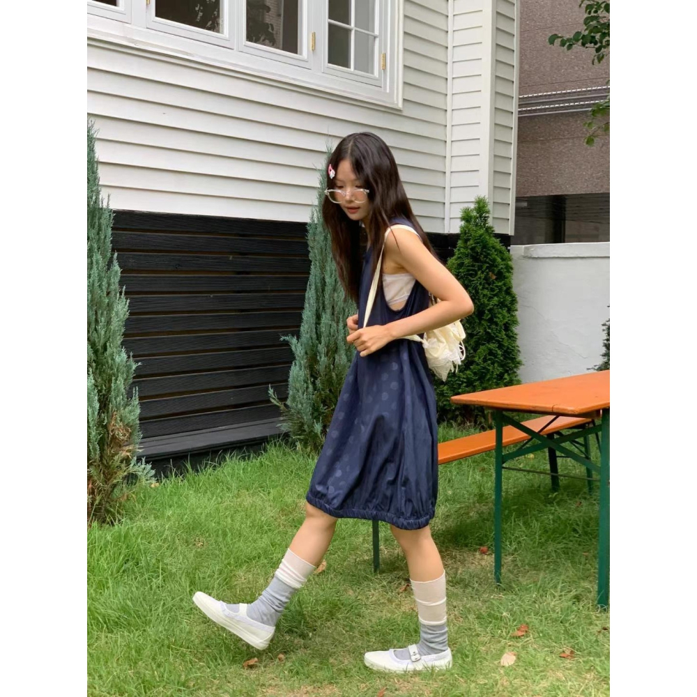 VENUSY｜正韓🇰🇷 - 韓國女裝｜圓點無袖南瓜洋裝 韓國洋裝-細節圖7