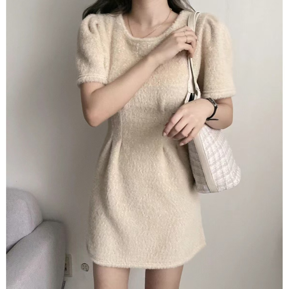 VENUSY｜正韓🇰🇷 - 秋季東大門選品✔ 韓國女裝｜澎澎袖短洋裝 韓國洋裝 婚禮-細節圖7