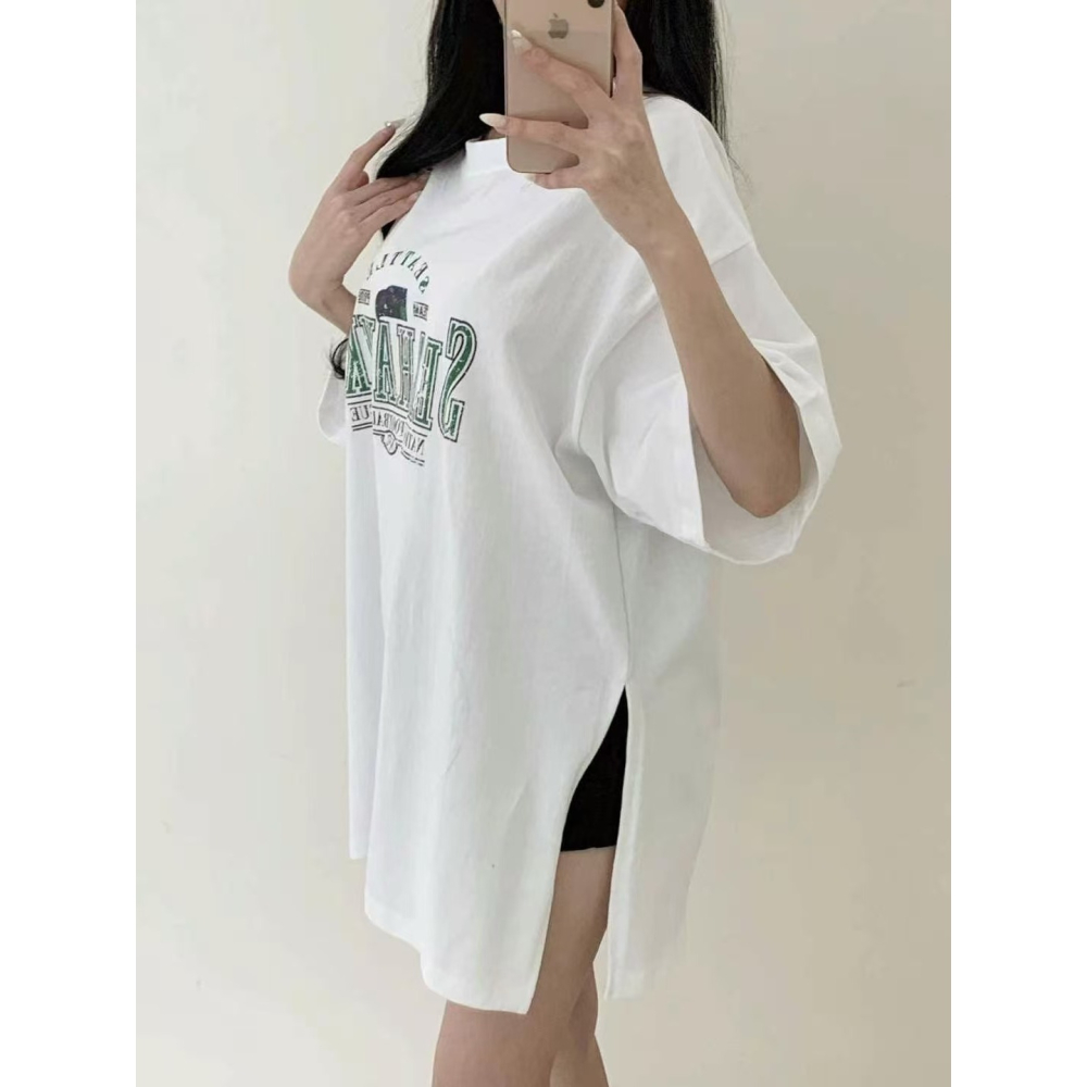 VENUSY｜正韓🇰🇷 - 純棉舒適☀ 韓國女裝｜純棉落肩寬鬆T恤 韓國T恤-細節圖3