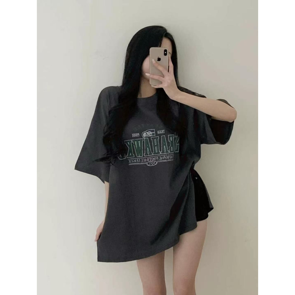 VENUSY｜正韓🇰🇷 - 純棉舒適☀ 韓國女裝｜純棉落肩寬鬆T恤 韓國T恤-細節圖5