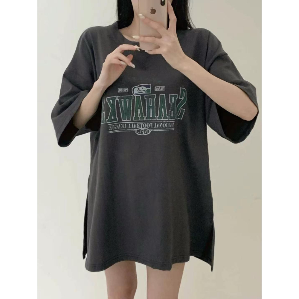 VENUSY｜正韓🇰🇷 - 純棉舒適☀ 韓國女裝｜純棉落肩寬鬆T恤 韓國T恤-細節圖6