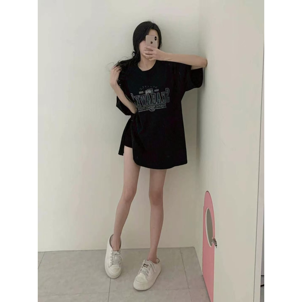 VENUSY｜正韓🇰🇷 - 純棉舒適☀ 韓國女裝｜純棉落肩寬鬆T恤 韓國T恤-細節圖8