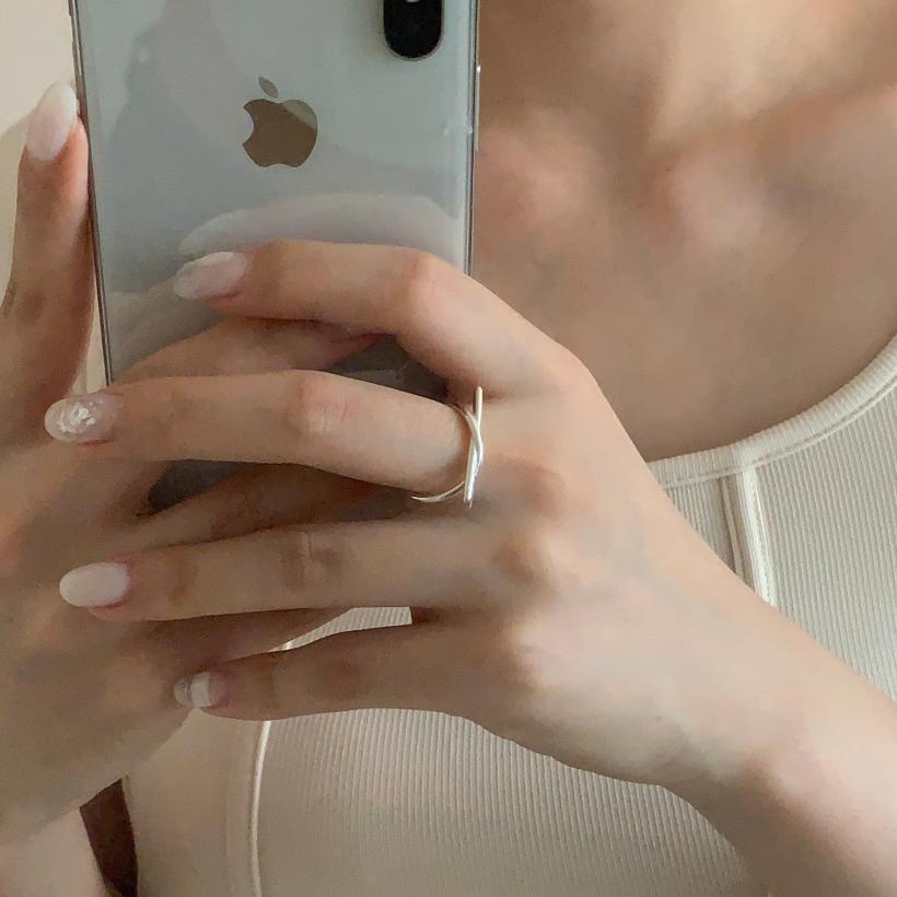 VENUSY | S925純銀｜柔結無聲・銀線開口戒-細節圖2