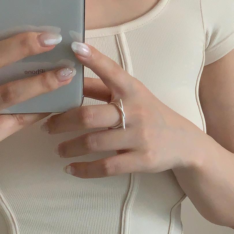 VENUSY | S925純銀｜柔結無聲・銀線開口戒-細節圖4