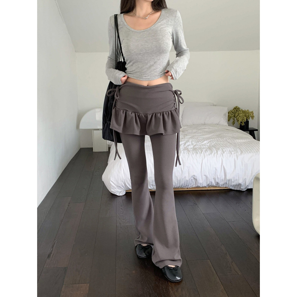 VENUSY｜正韓🇰🇷 - 柔軟修身✓ 韓國女裝｜短版U領長袖T恤 韓國T恤-細節圖6