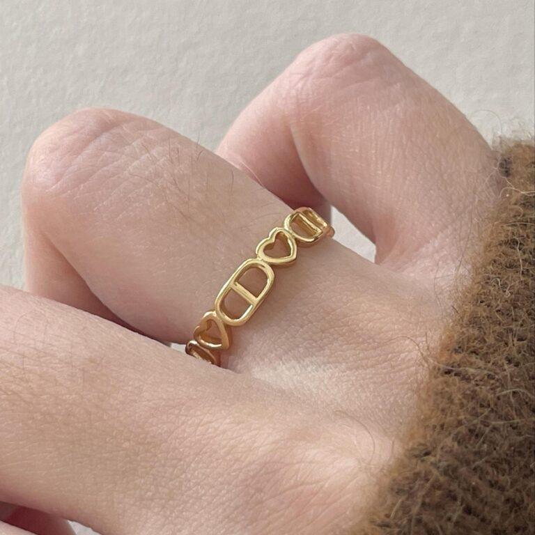 VENUSY | S925純銀鍍18k金｜心影素語・女神指環-細節圖2