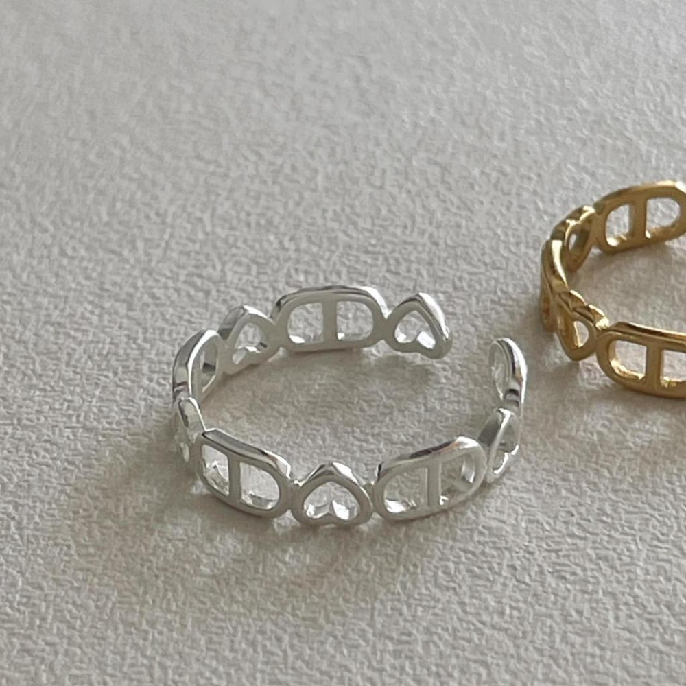 VENUSY | S925純銀鍍18k金｜心影素語・女神指環-細節圖3