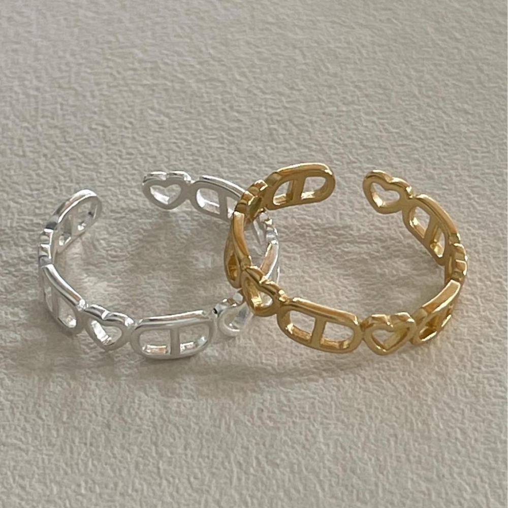 VENUSY | S925純銀鍍18k金｜心影素語・女神指環-細節圖4