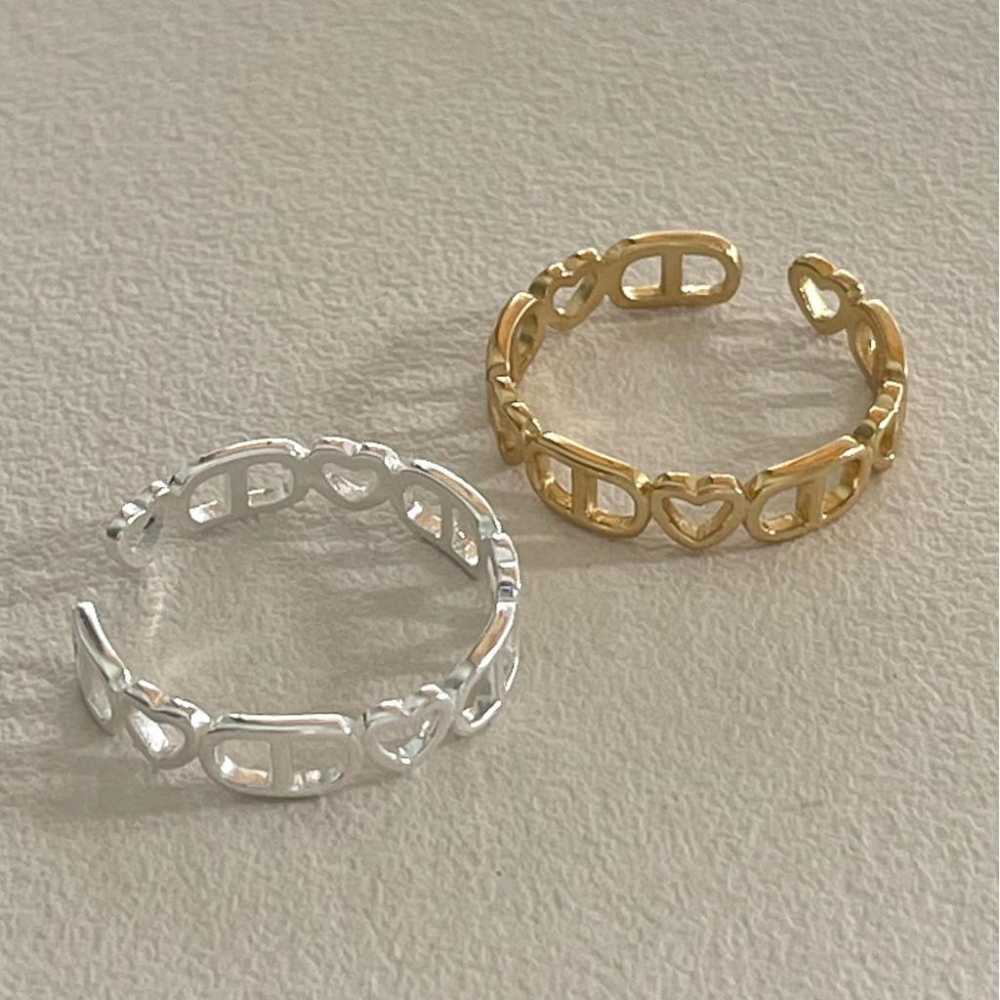 VENUSY | S925純銀鍍18k金｜心影素語・女神指環-細節圖5