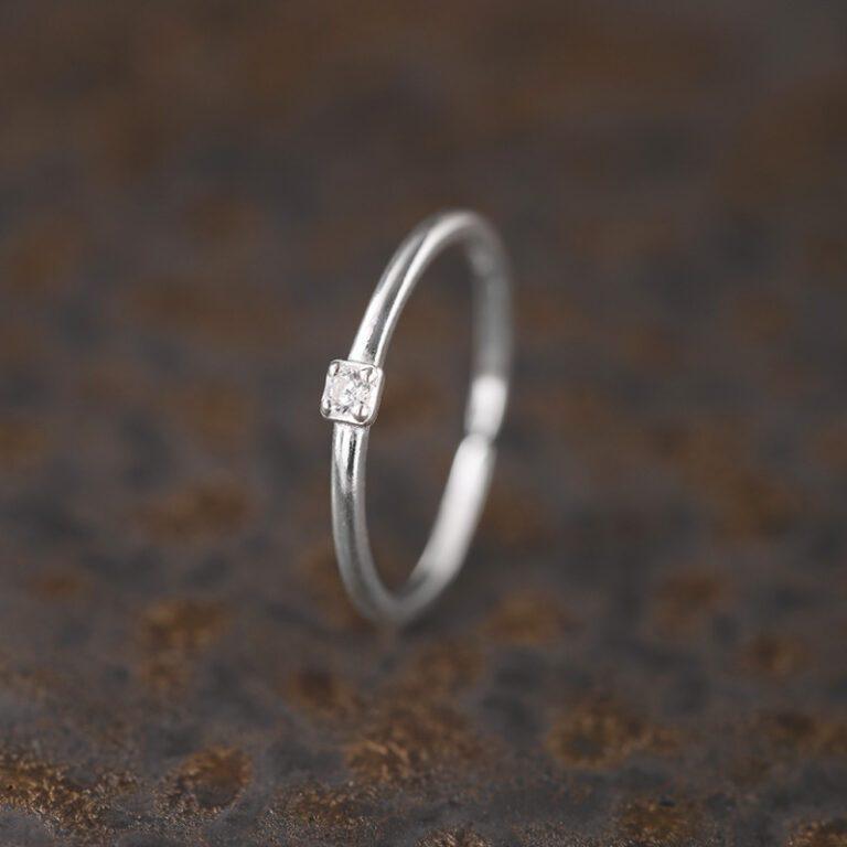 VENUSY | S925純銀｜小方形鋯石戒指-細節圖4