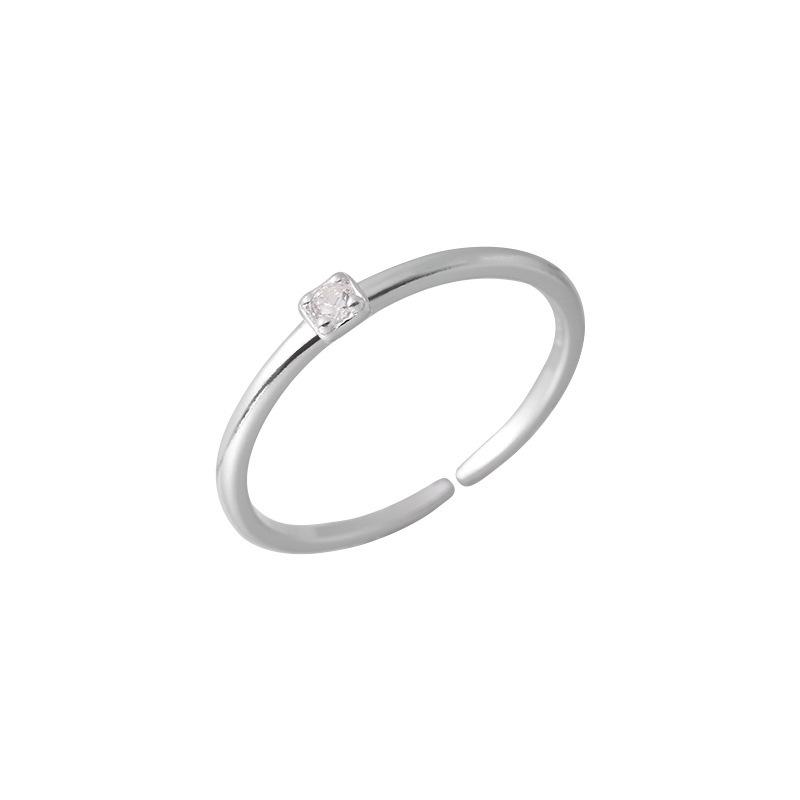 VENUSY | S925純銀｜小方形鋯石戒指-細節圖5