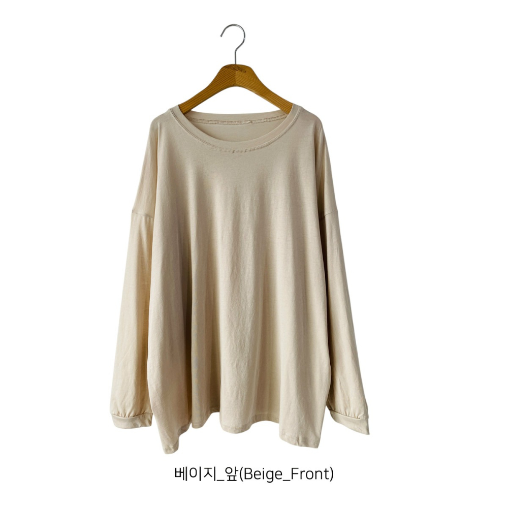 VENUSY｜正韓🇰🇷 - 棉質親膚☻ 韓國女裝｜長袖落肩寬鬆T恤 韓國T恤-細節圖8