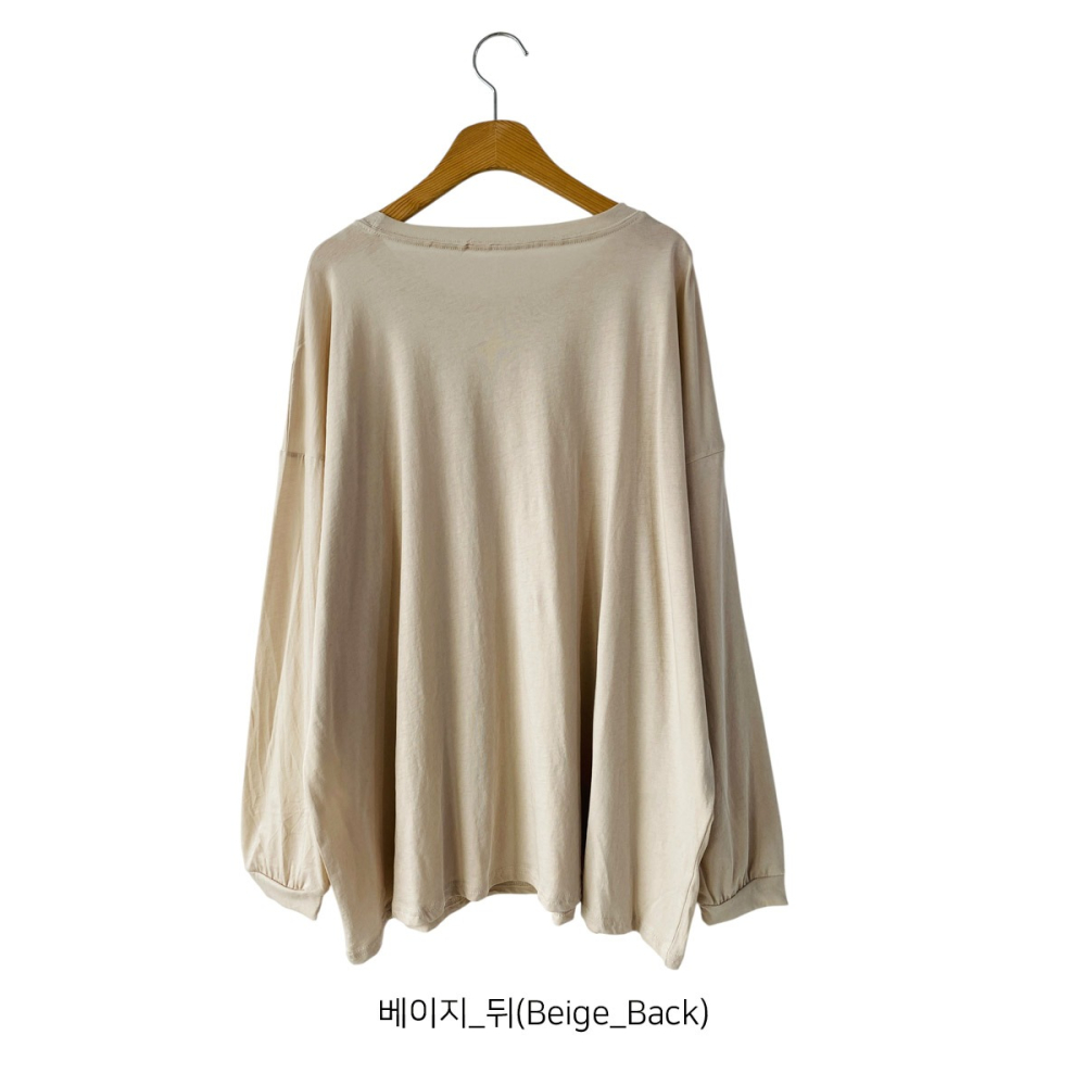 VENUSY｜正韓🇰🇷 - 棉質親膚☻ 韓國女裝｜長袖落肩寬鬆T恤 韓國T恤-細節圖9