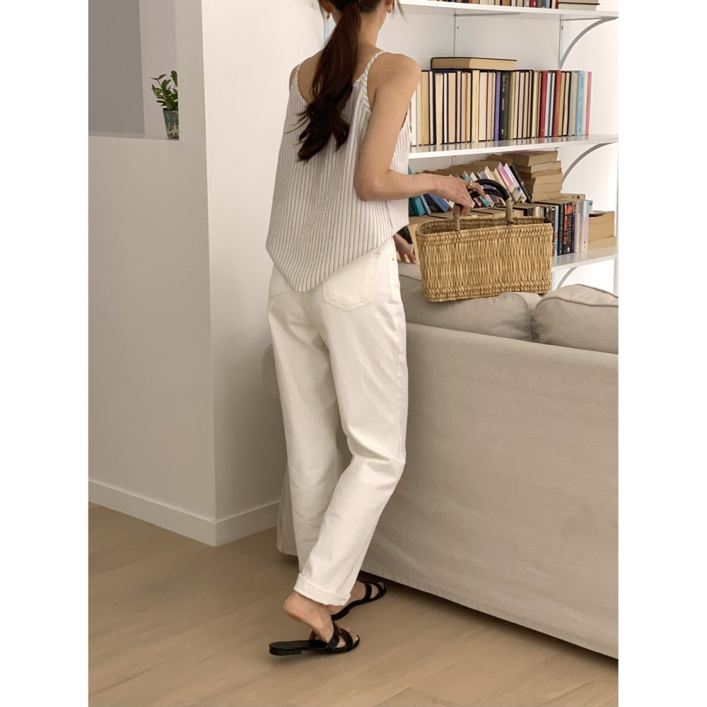 [限量感謝回饋] VENUSY｜正韓🇰🇷 - 𝟷𝟶𝟶%棉☀ 韓國女裝｜純棉無袖條紋襯衫 韓國襯衫-細節圖5