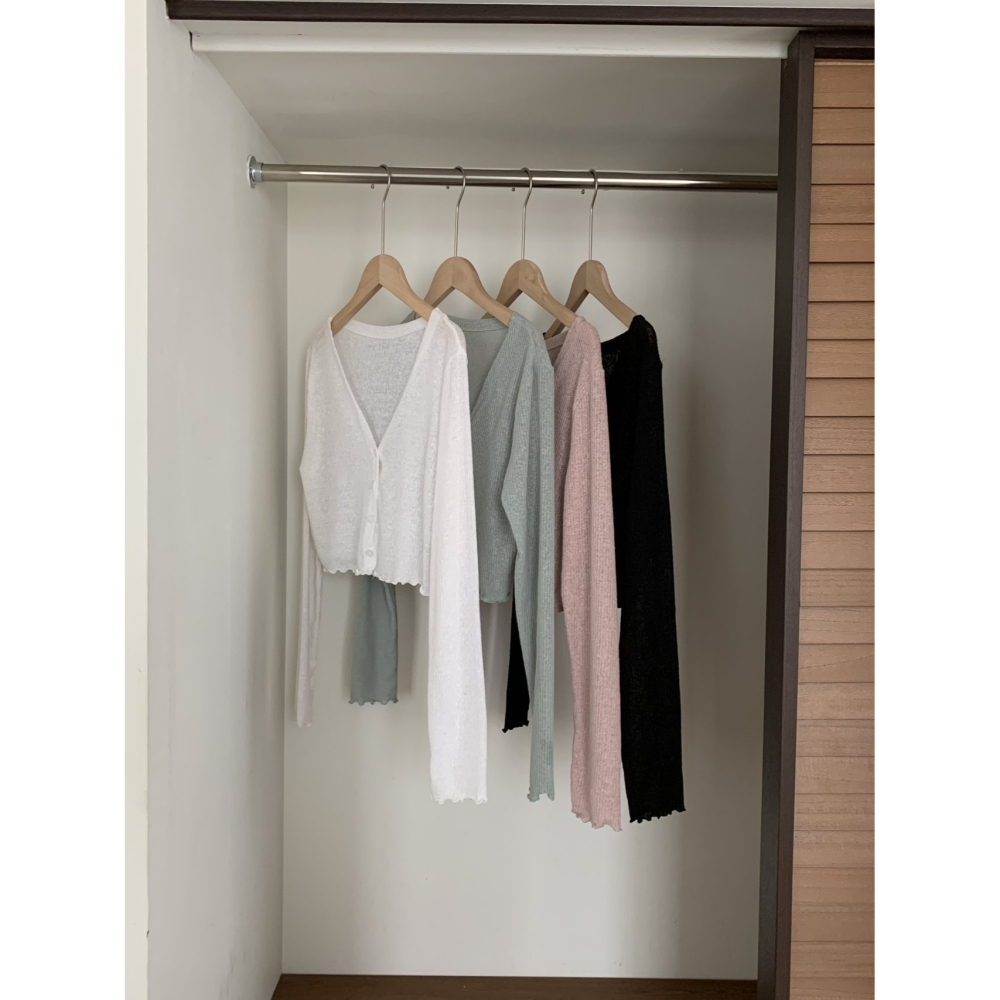 VENUSY｜正韓🇰🇷 - 甜美風甜美 韓國女裝｜亞麻透視針織小外套-細節圖11