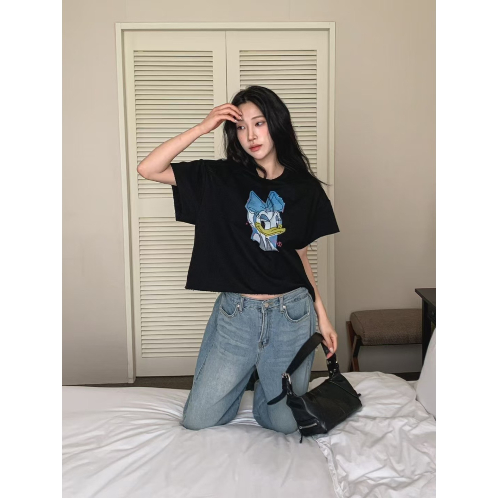 VENUSY｜正韓🇰🇷 - 正版迪士尼✓ 韓國女裝｜短版黛絲鴨T恤 韓國T恤-細節圖7