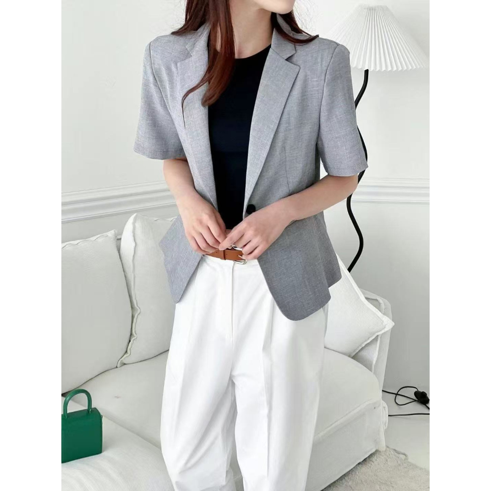 VENUSY｜正韓🇰🇷 - 韓國女裝｜單扣短袖西裝外套-細節圖7