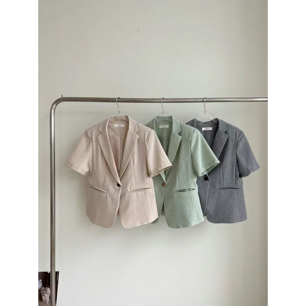 VENUSY｜正韓🇰🇷 - 韓國女裝｜單扣短袖西裝外套-細節圖9