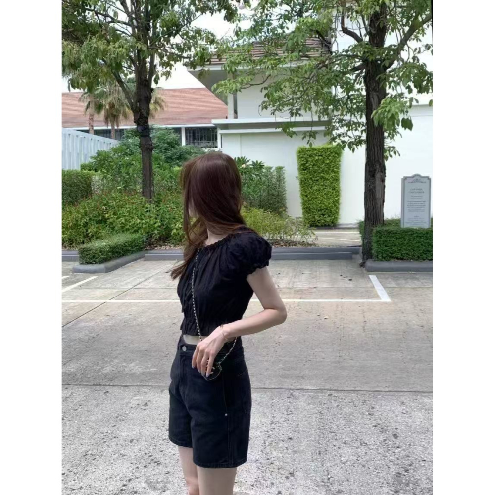 VENUSY｜正韓🇰🇷 - 韓國女裝｜刺繡蝴蝶結短版襯衫 韓國襯衫-細節圖11