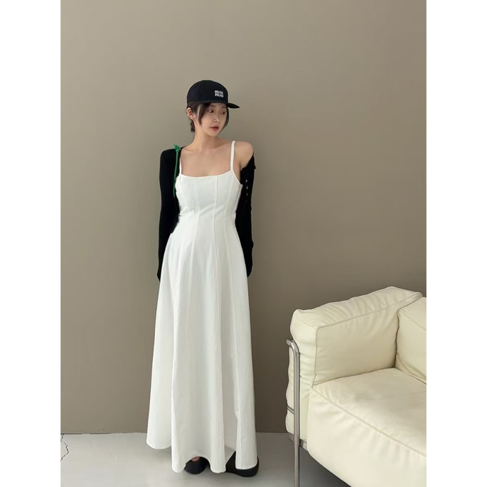 VENUSY｜正韓🇰🇷 - 純棉舒適極美✔ 韓國女裝｜純棉A字型牛仔長洋裝 韓國洋裝-細節圖7