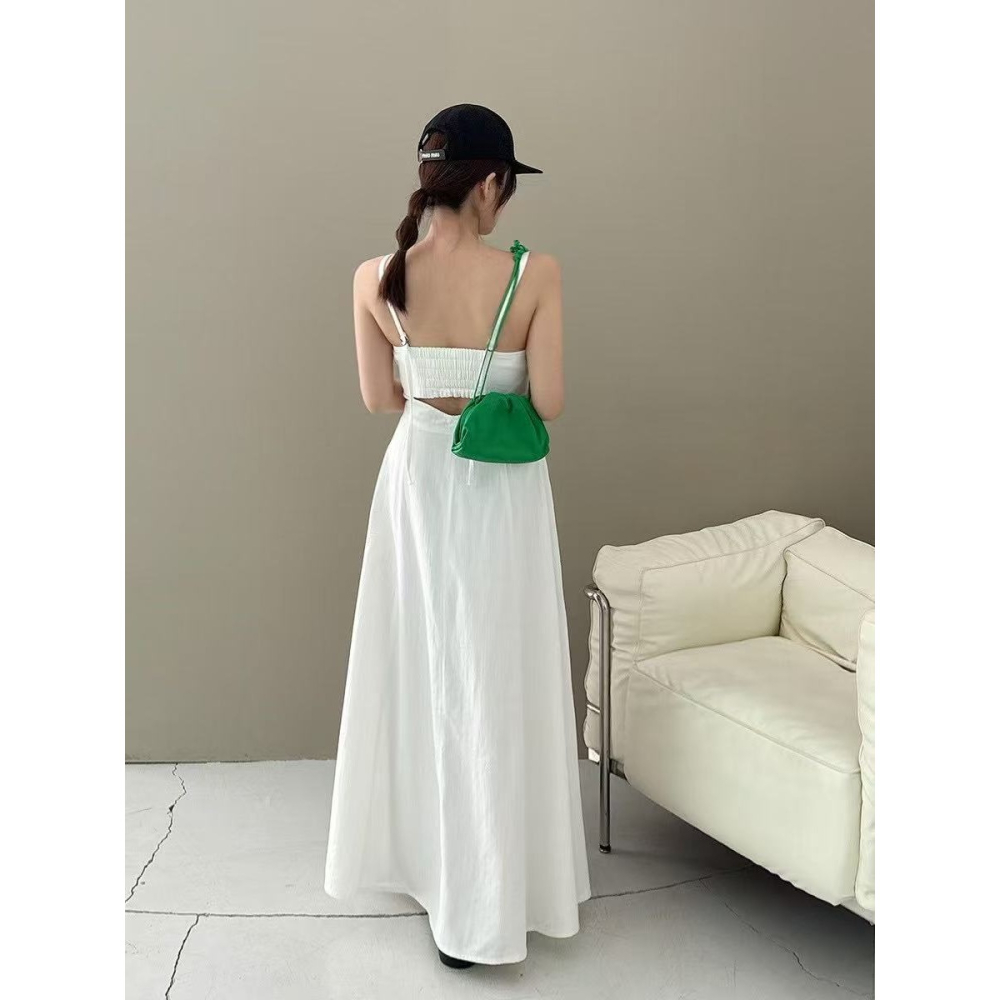 VENUSY｜正韓🇰🇷 - 純棉舒適極美✔ 韓國女裝｜純棉A字型牛仔長洋裝 韓國洋裝-細節圖9