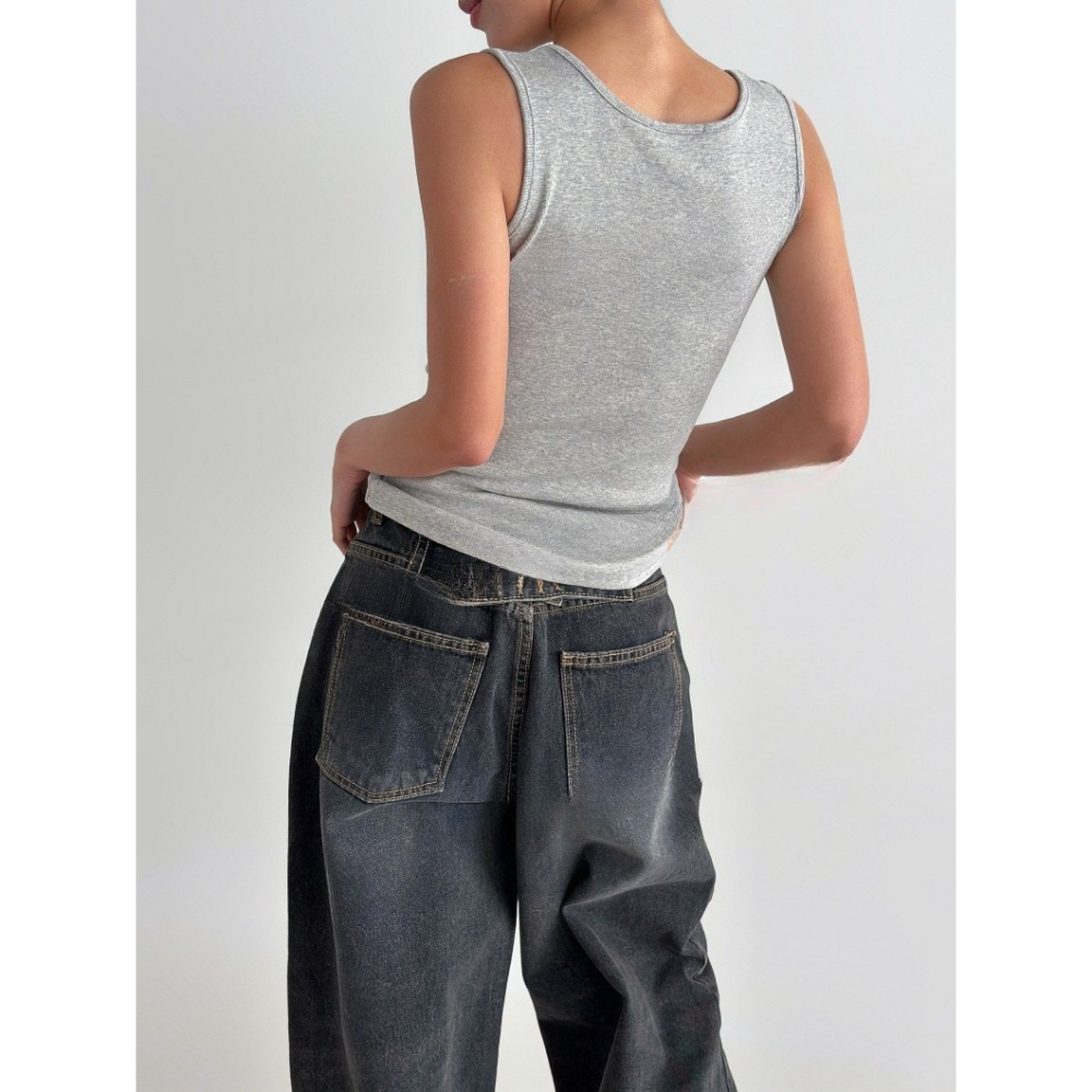 VENUSY｜正韓🇰🇷 - 遮副乳柔滑親膚✔ 韓國女裝｜棉莫代爾U領背心-細節圖4