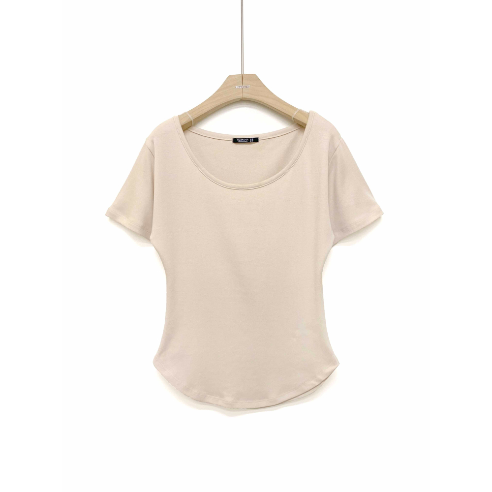 VENUSY｜正韓🇰🇷 - 韓國女裝｜棉莫代爾U領修身短袖T恤 韓國T恤-細節圖6