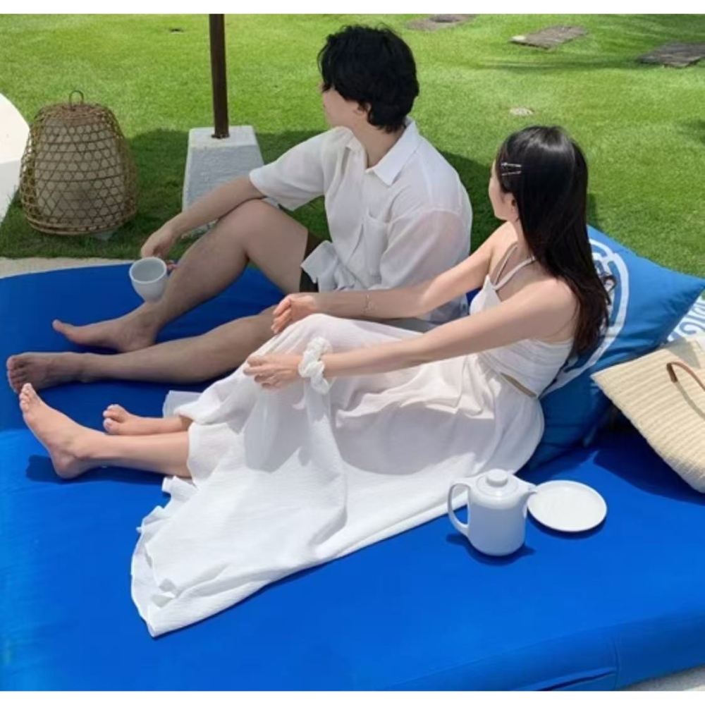 VENUSY｜正韓🇰🇷 - 顯瘦高質感✔ 韓國女裝｜平口鏤空長洋裝 韓國洋裝 掛脖度假洋裝 韓國洋裝-細節圖8