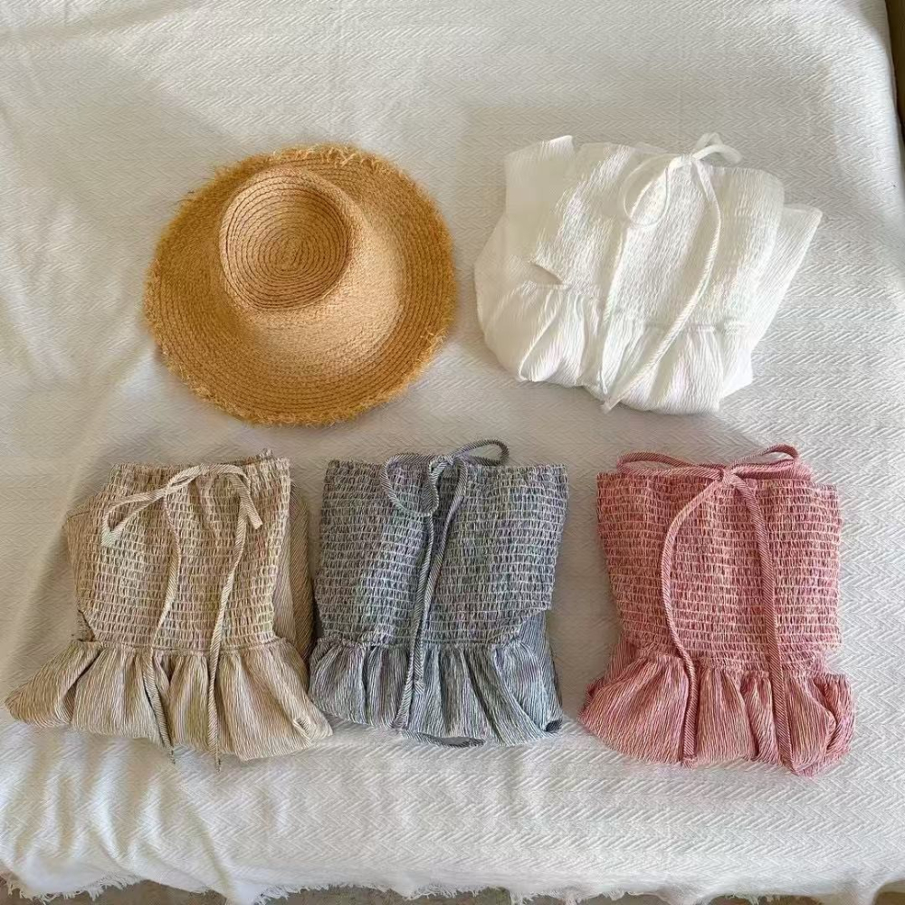 VENUSY｜正韓🇰🇷 - 顯瘦高質感✔ 韓國女裝｜平口鏤空長洋裝 韓國洋裝 掛脖度假洋裝 韓國洋裝-細節圖11