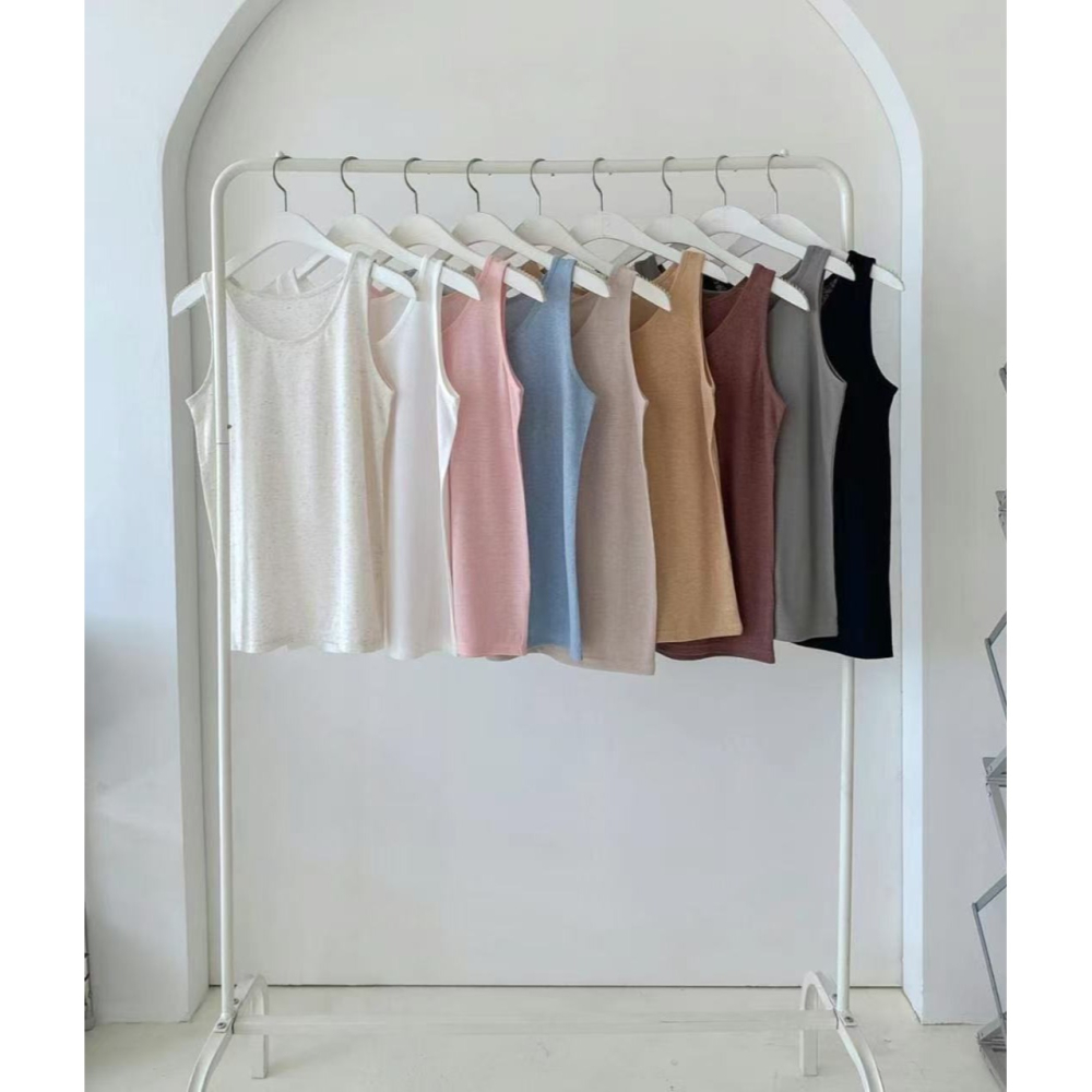 [現貨+預購] VENUSY｜正韓🇰🇷 - 韓國女裝｜亞麻彈力圓領背心-細節圖8