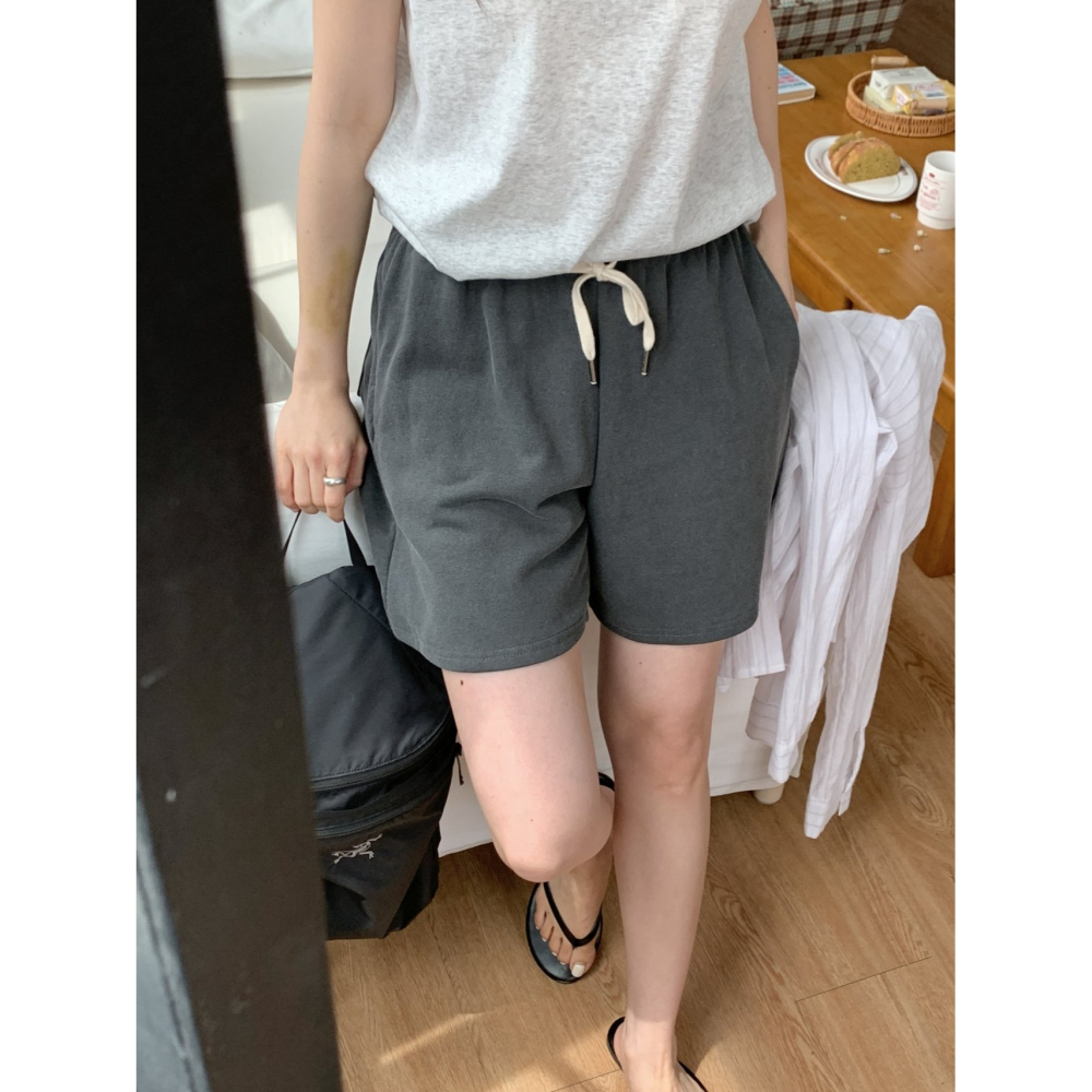 VENUSY｜正韓🇰🇷 - 𝟷𝟶𝟶%棉☀ 韓國女裝｜純棉抽繩短褲-細節圖3