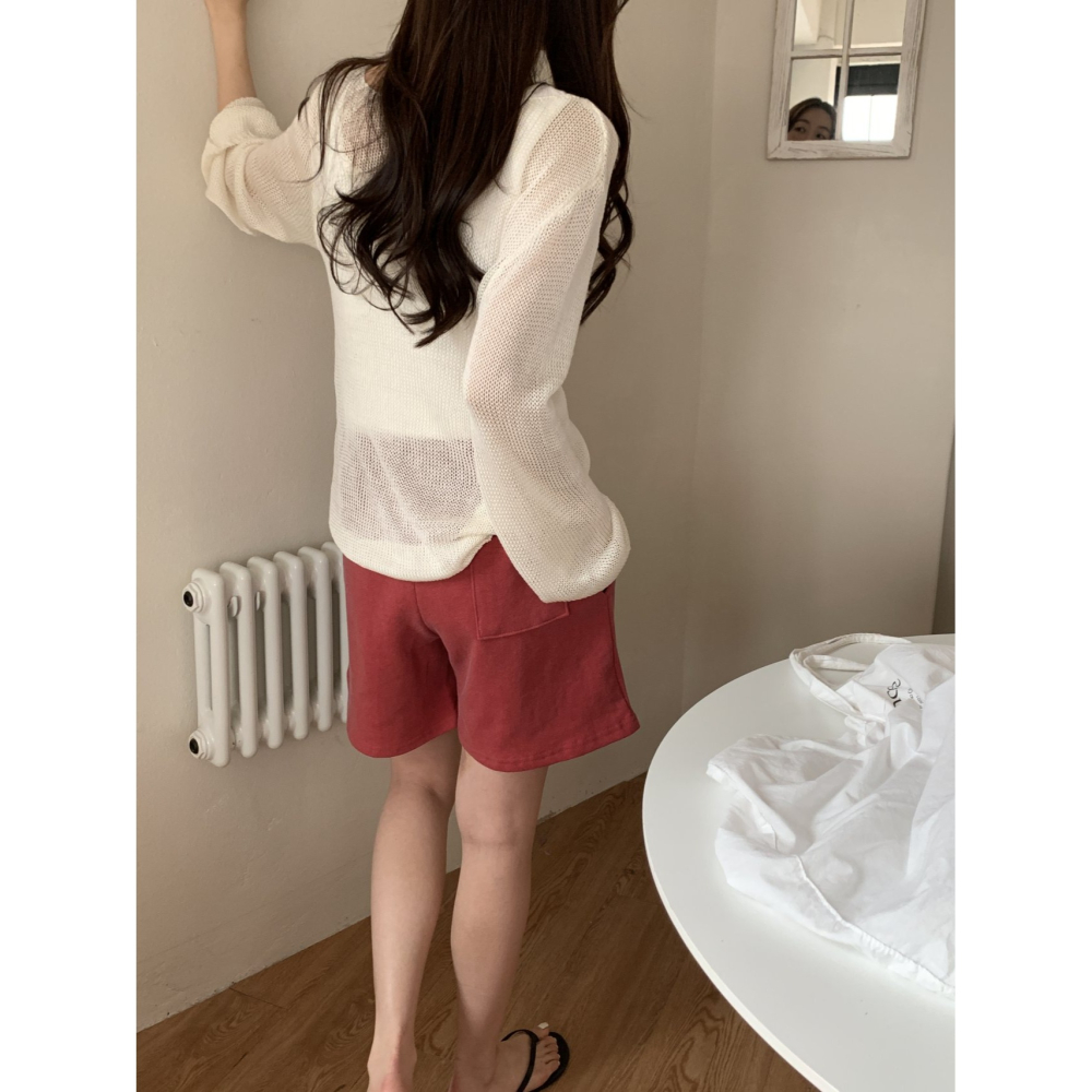 VENUSY｜正韓🇰🇷 - 𝟷𝟶𝟶%棉☀ 韓國女裝｜純棉抽繩短褲-細節圖7