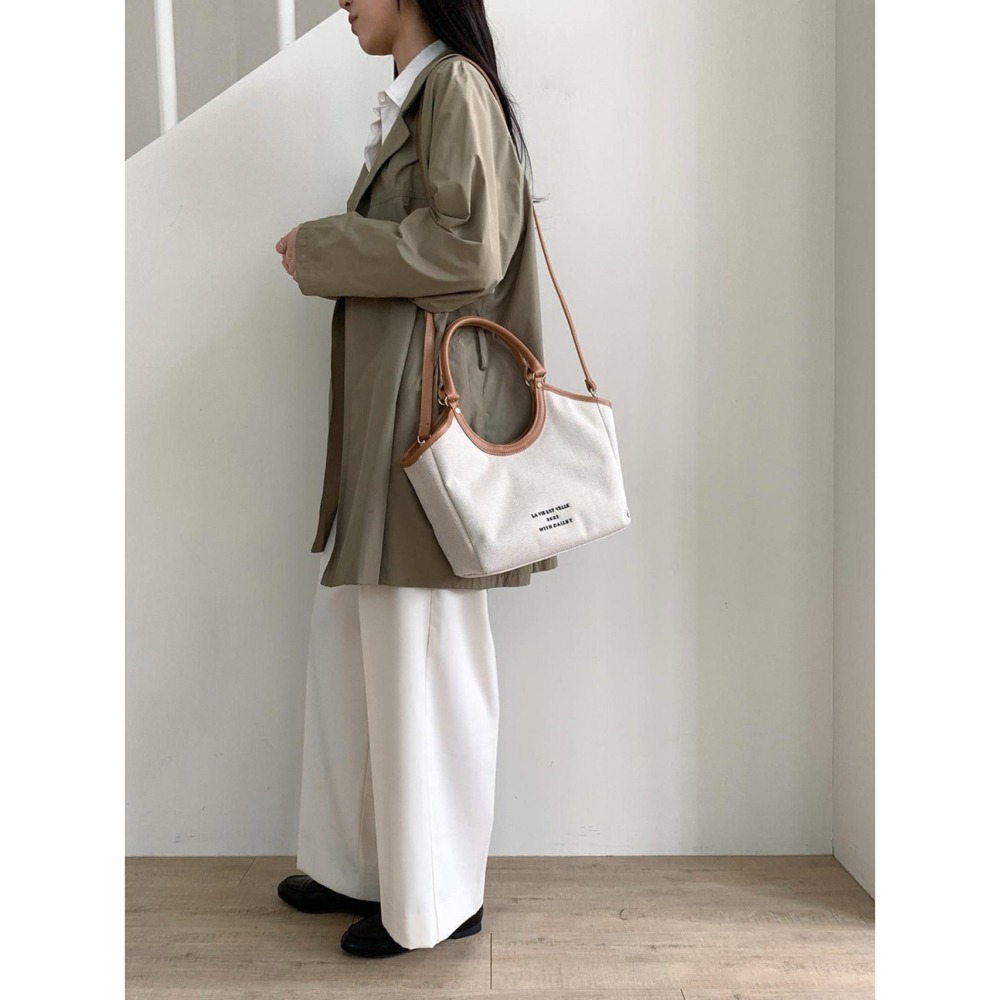 [現貨 24H] VENUSY｜正韓🇰🇷 - 韓國女裝｜刺繡帆布托特包 斜背包-細節圖3