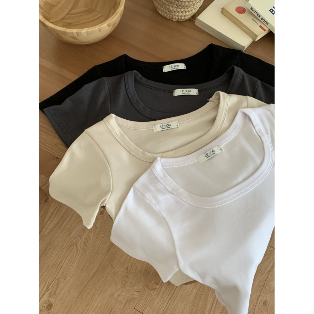 VENUSY｜正韓🇰🇷 - 韓國女裝｜短版莫代爾短袖T恤 韓國T恤-細節圖11