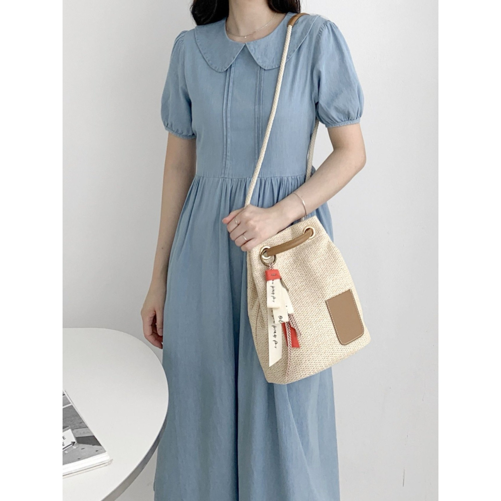 VENUSY｜正韓🇰🇷 - 韓國女裝｜皮革口袋藤編包 肩背側背兩用-細節圖2